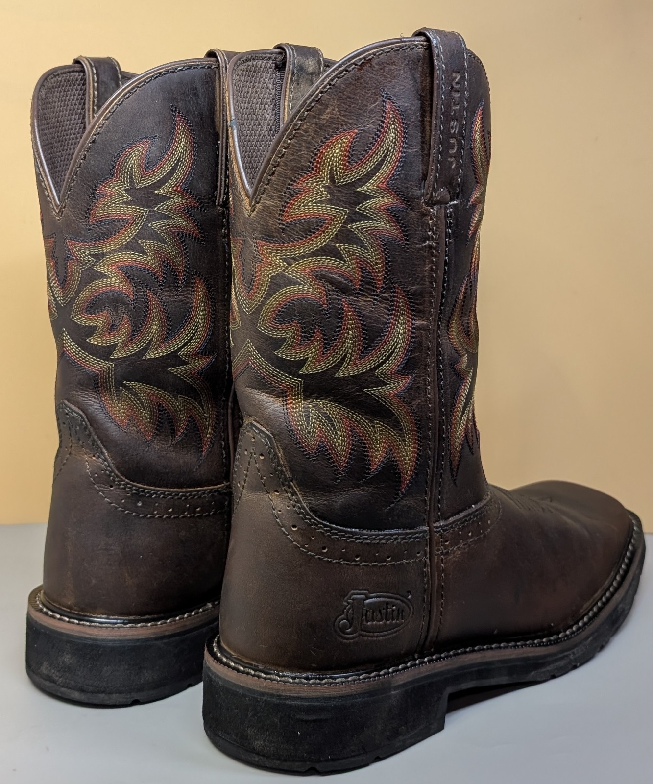 Justin Men’s Boots Driller Western Stampede Cowboy Work Composite Toe 9D