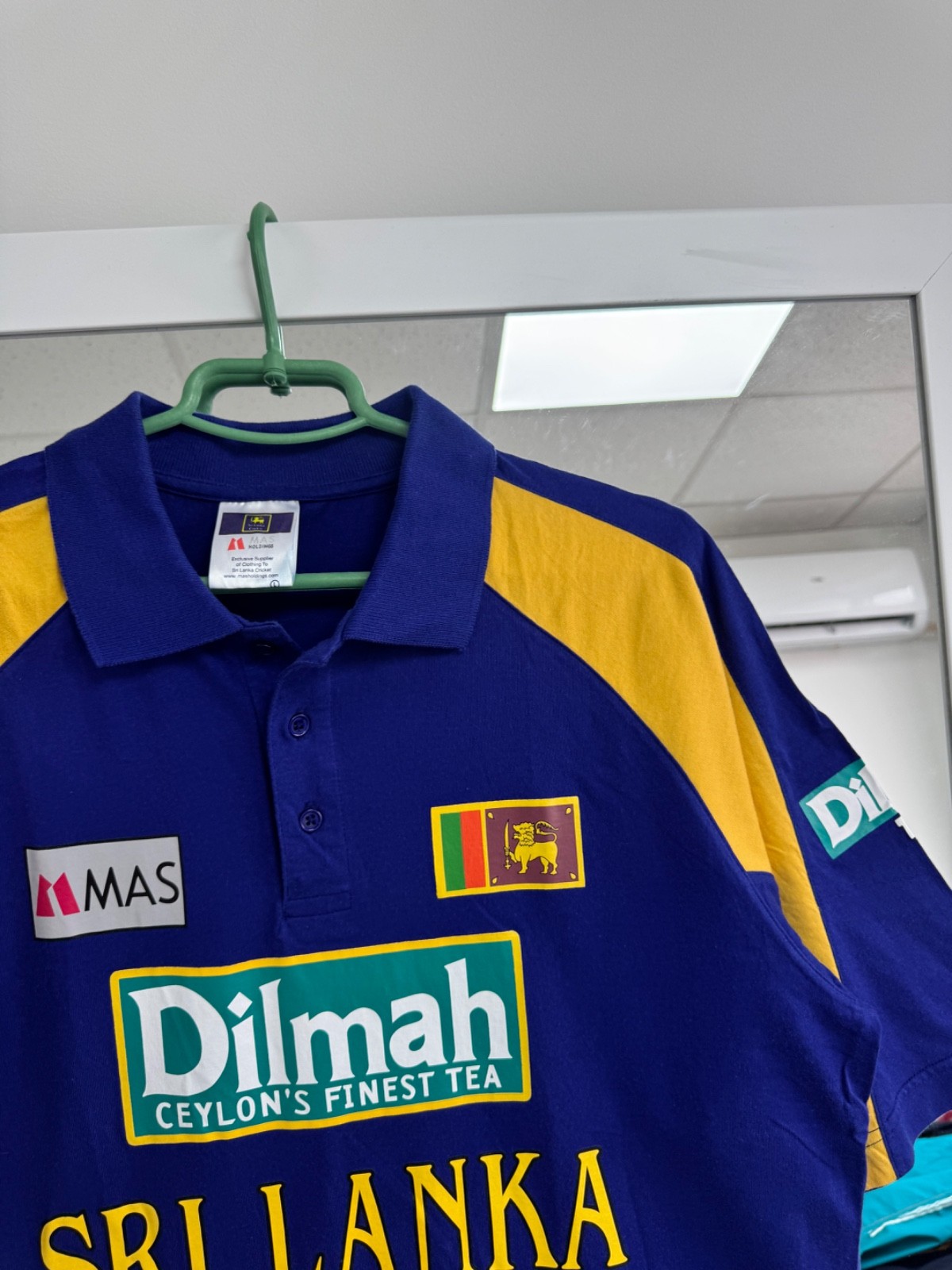 Vintage 1996 Sri Lanka Polo T shirt Football Criket Jersey Rare Blue Mens sz L