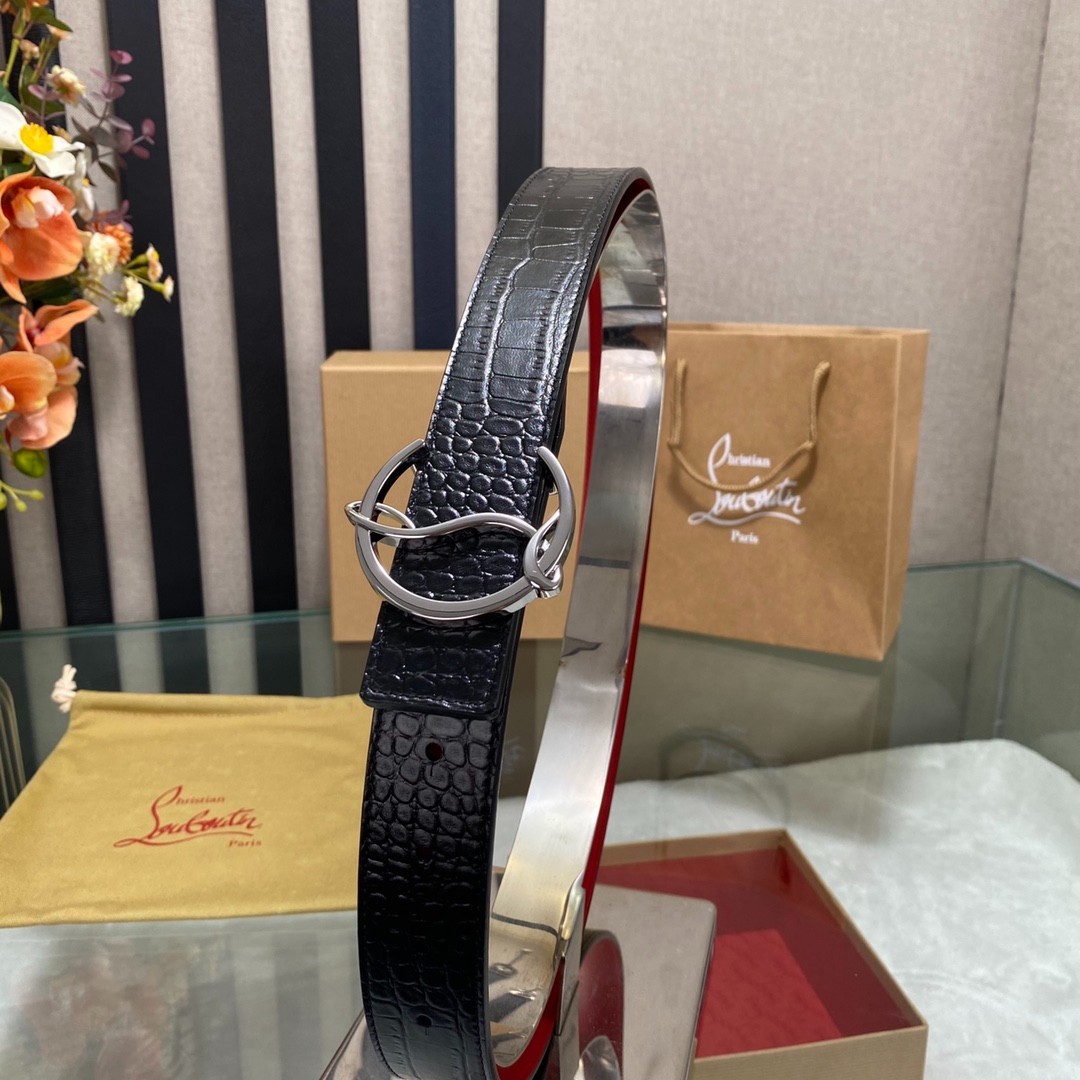 Christian Louboutin BELT Authentic Sale Gold /Gunmetal Buckle Width:3.5cm/1.38in