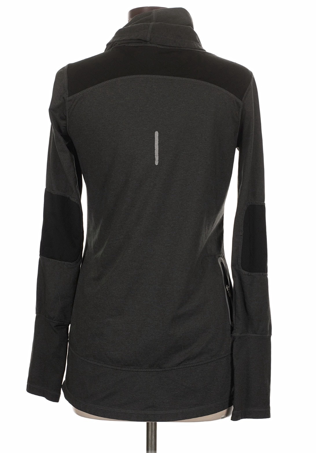 Reebok Women’s Cowl Neck Pullover Sweater Dark Gray Long Sleeve Thumbhole Top