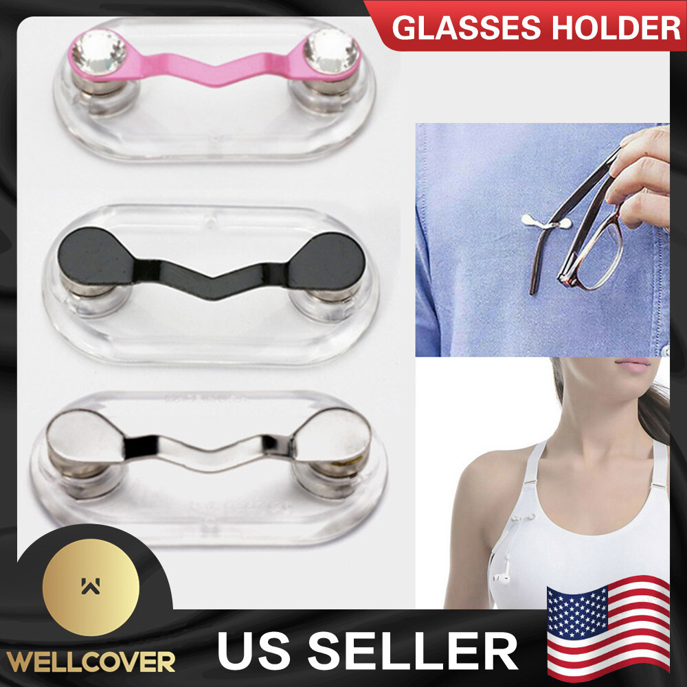Magnetic Eye Glass Holder Spectacle Sunglasses Clip Badge Hang Magnet Hook Shirt