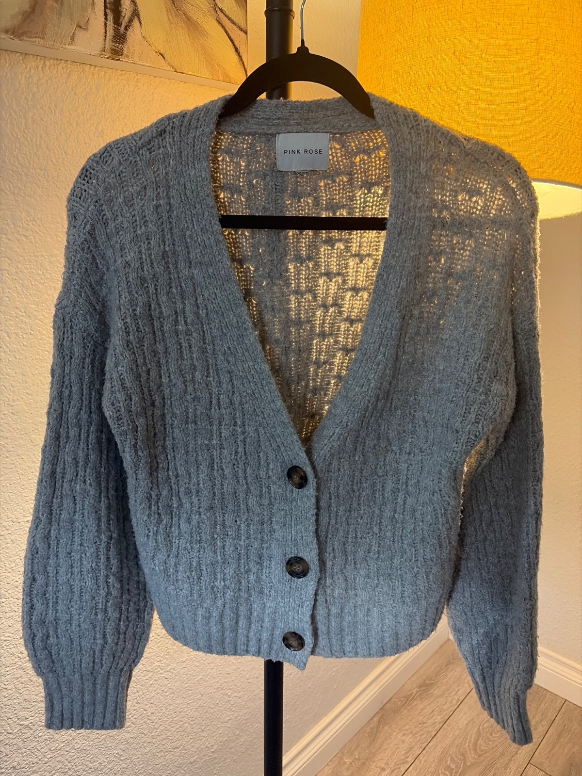 Pink Rose Gray Cardigan Size Small (Excellent condition barely worn)