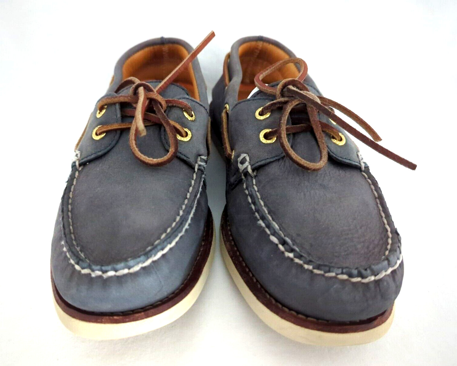SPERRY Topsider GOLD CUP Boat Deck Shoes Blue w/Brown Men’s US 9 EU 42 $169.95 *