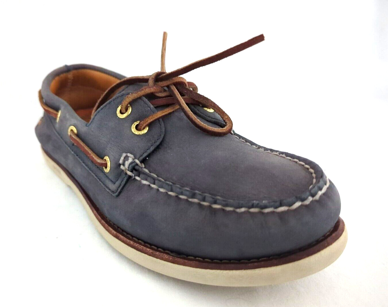 SPERRY Topsider GOLD CUP Boat Deck Shoes Blue w/Brown Men’s US 9 EU 42 $169.95 *