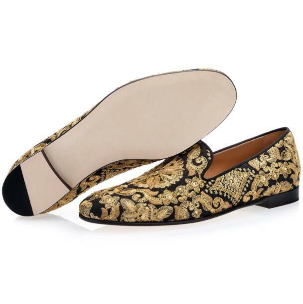Men‘s Banquet Leather Shoes Embroidery Dress Flower Wedding Loafer Cocktail 2026