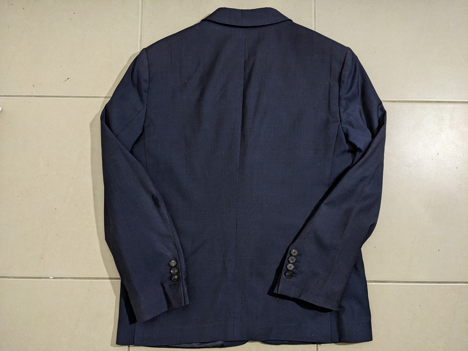 Aquascutum London Navy Wool Blazer Jacket Mens 40S Cupro Lined Made In Portugal