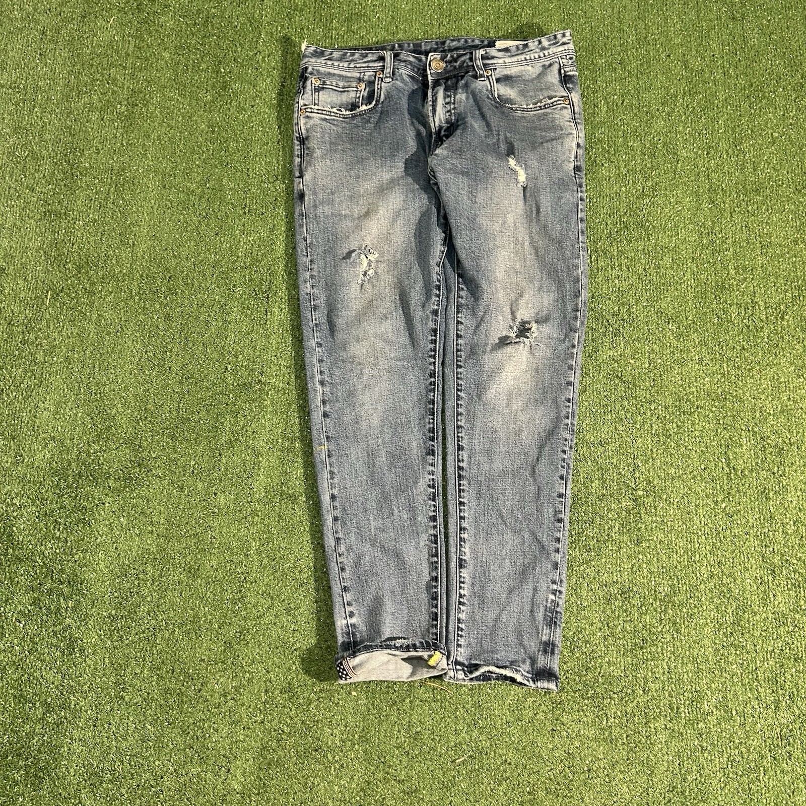 Distressed blue denim &Supply Polo Ralph Lauren jeans relaxed fit Size: 32″