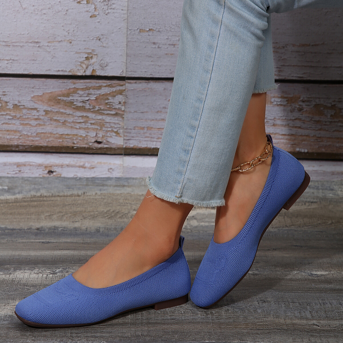 Women’s Ballet Flats Shoes Comfortable Soft Casual Slip on Dress Shoes Square