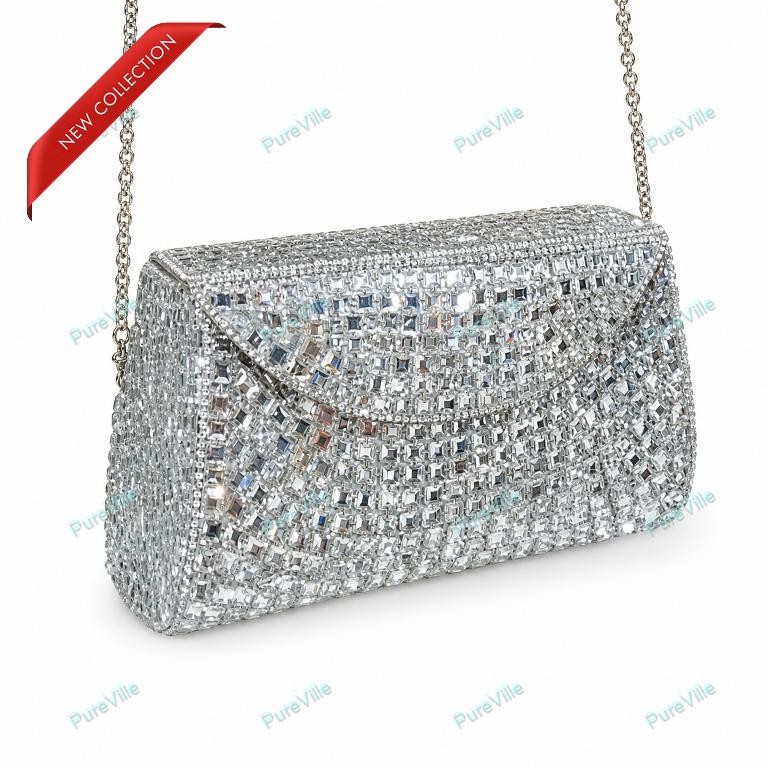 Women’s Meenakari Stone Metal Clutch Antique Hand Bag Sling Bag Medium Size