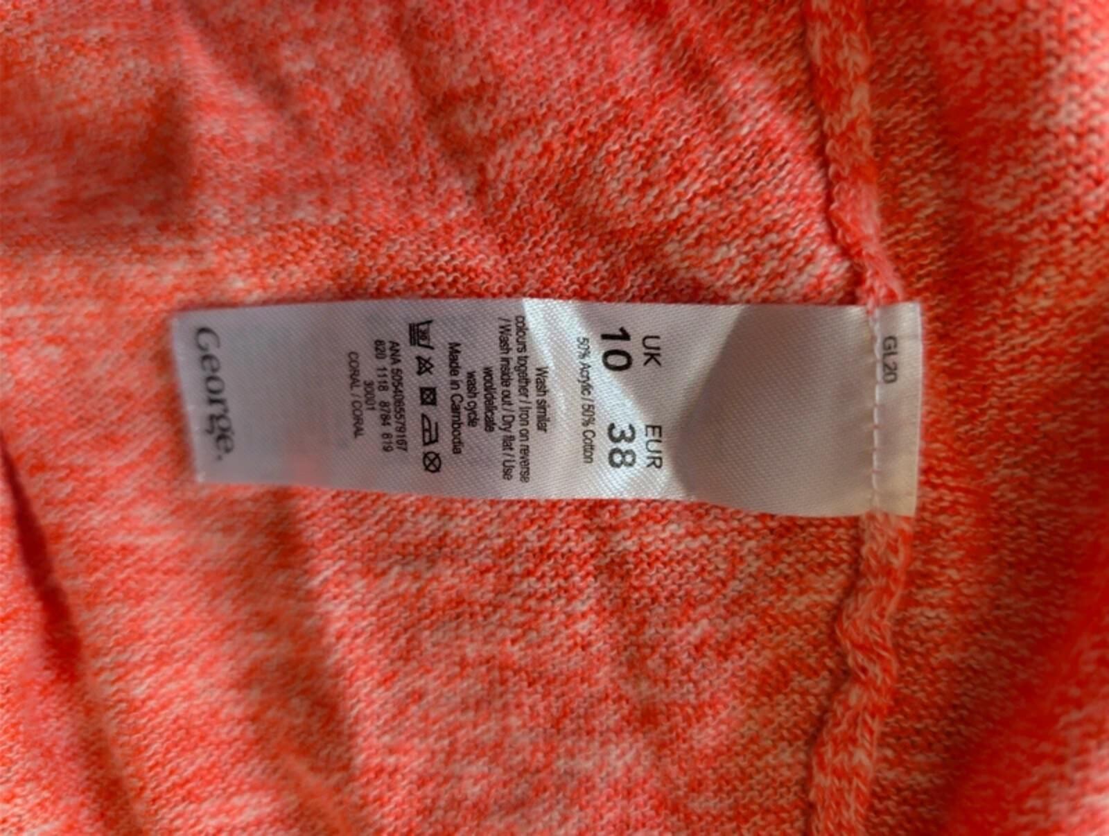Batwing Cocoon Cardigan Shrug Kimono Sleeve Lightweight Knit Coral UK 10