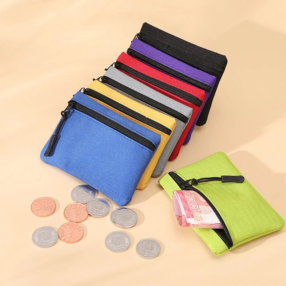 Canvas Mini Coin Purse Zipper Wallet Key Pouch Small Money Bag Unisex