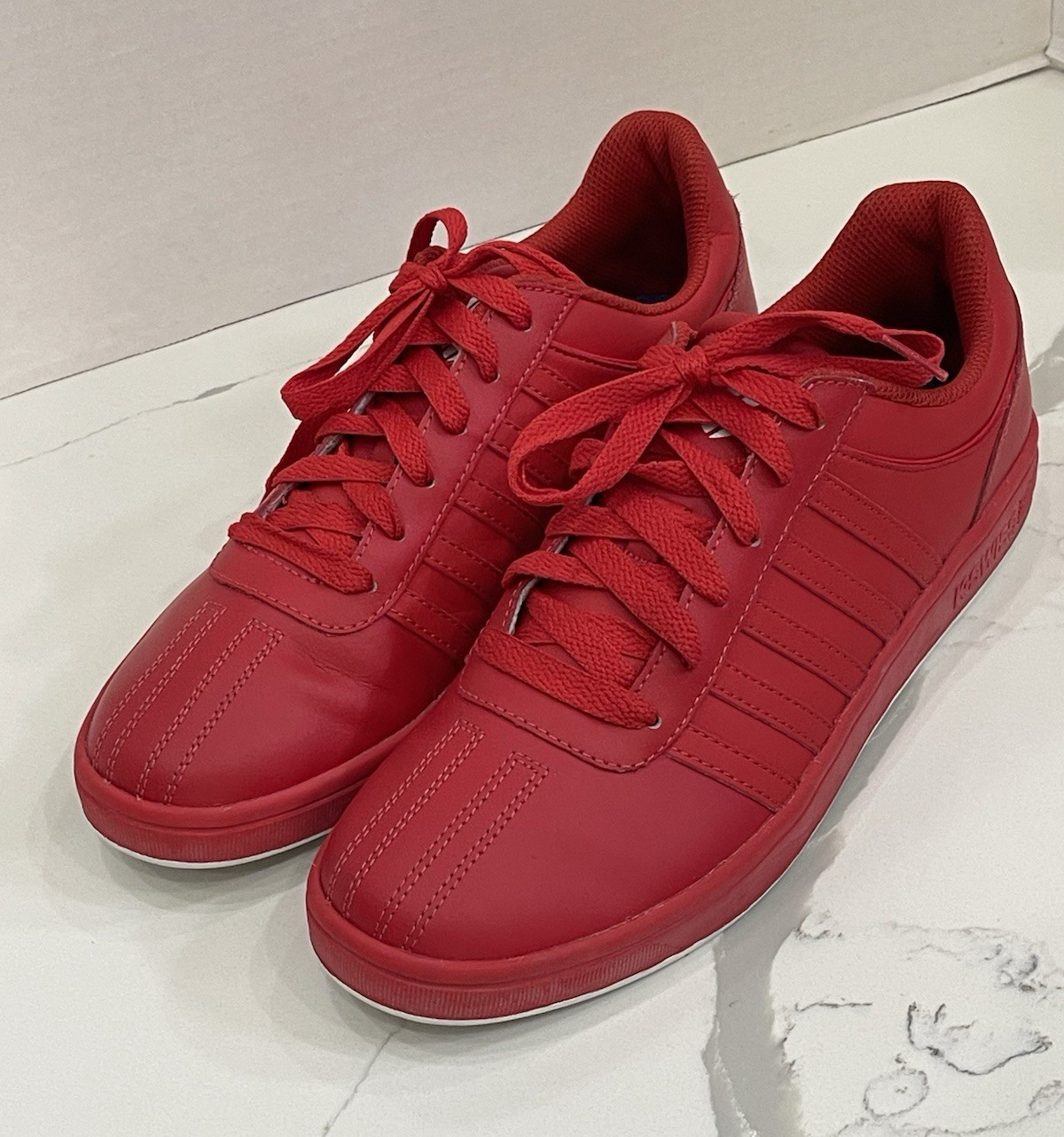 K-SWISS Men’s Low Top Lace-Up Sneakers Red Solid Casual/Activewear 05782-602-M