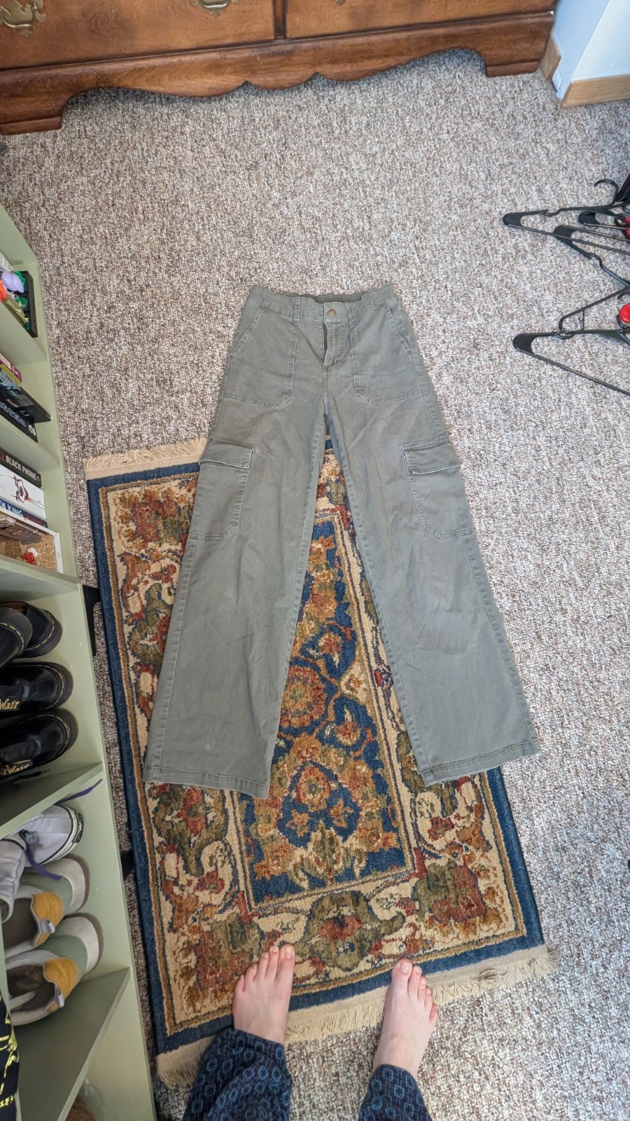 Wild Fable Womens Cargo Pants Size XS Olive Green Wide Leg High Rise Utility