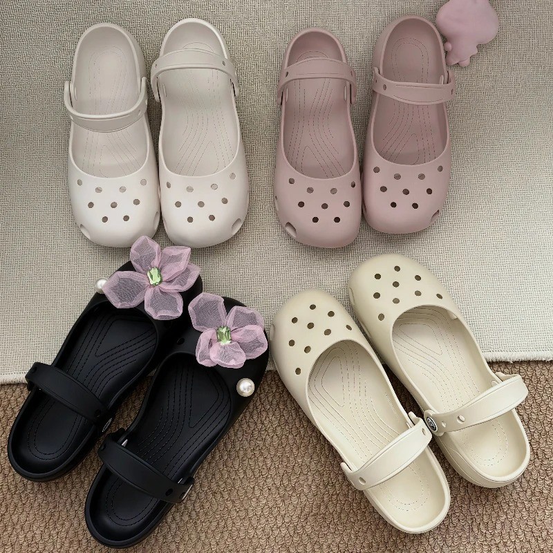 NEW 2026 Womens CR0CS Classic Leopard Print Ballet Flat Clog-Choose Color