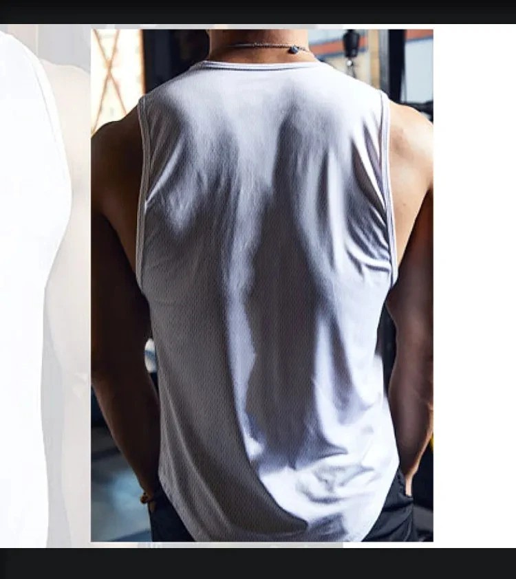 Mens Gym Tank Top Sleeveless Anime Print Summer Workout Fitness Sport Vest