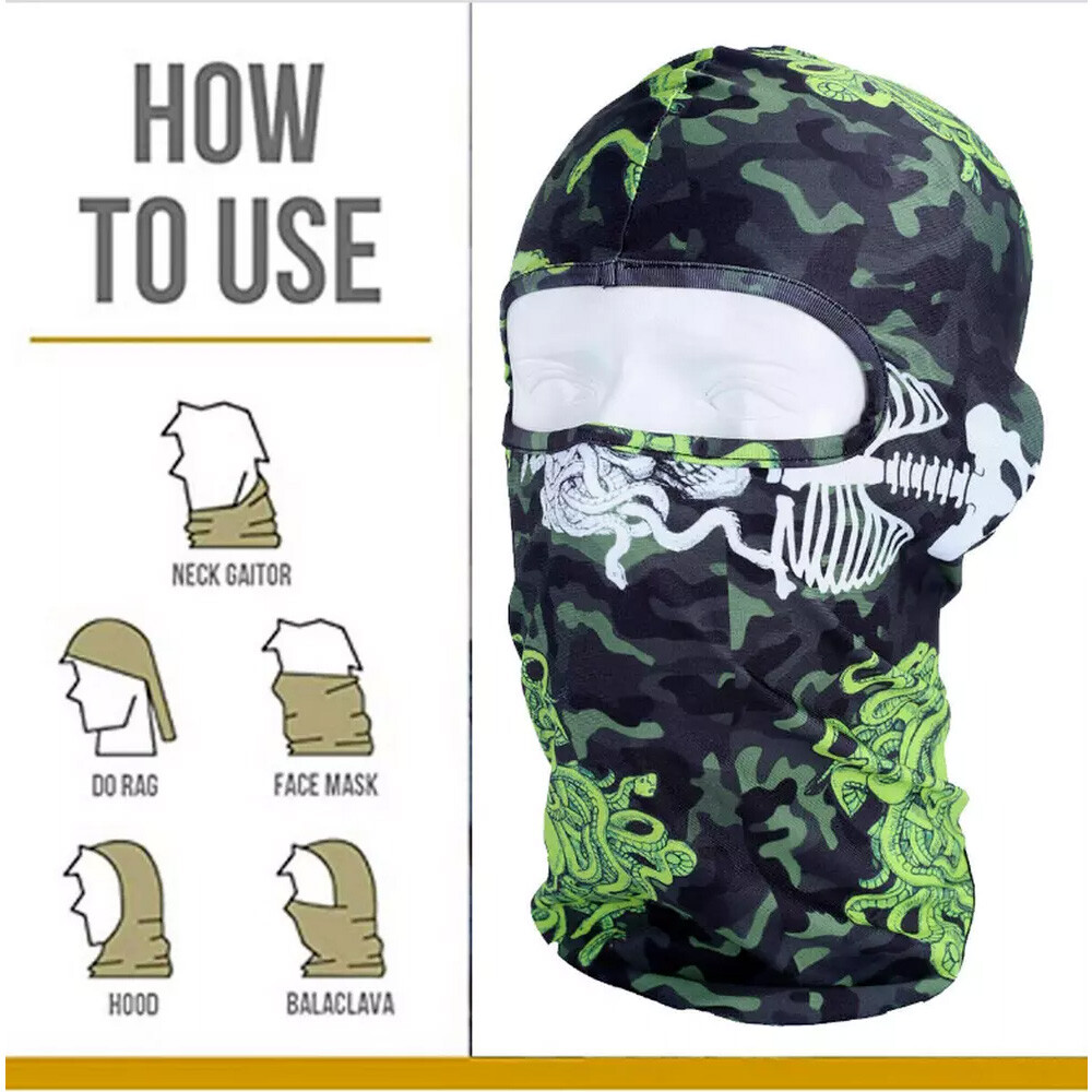 Tactical Outdoor Balaclava Full Face Mask Sun UV Protection Hood for Men Women
