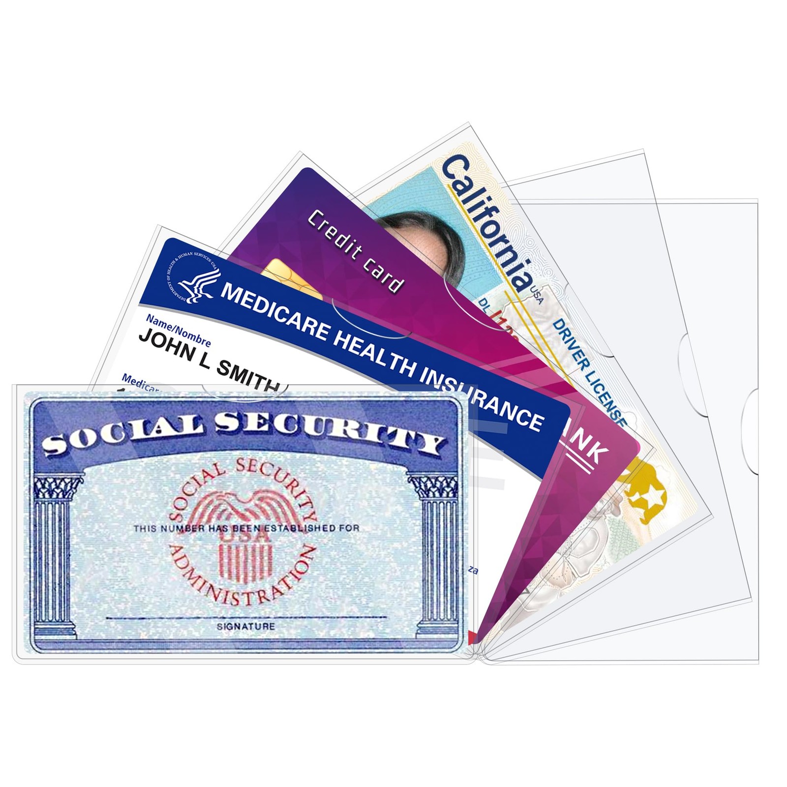 LIEMAND 6 Pack Social Security Card Protector Sleeves, Ultra 6 PACK, Clear