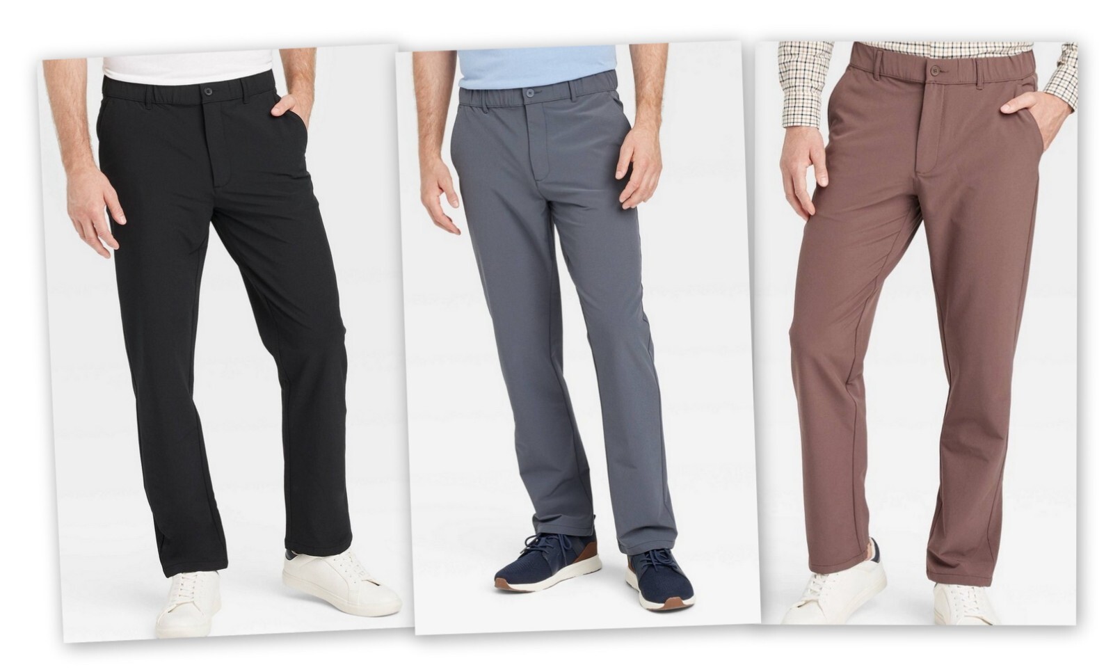 Tech Trousers Relaxed Fit/ Button Zipper Elastic & tie! Goodfellow & Co 3 colors
