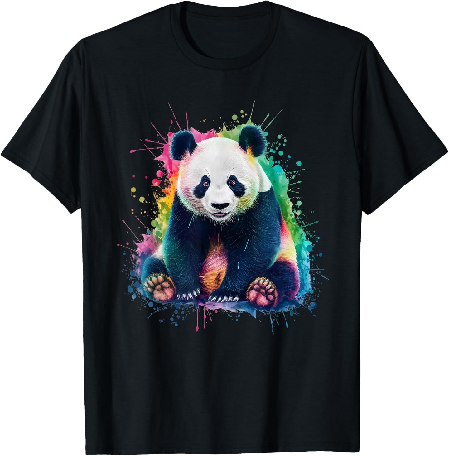 Panda Men’s Women’s Colourful Watercolour Panda T-Shirt