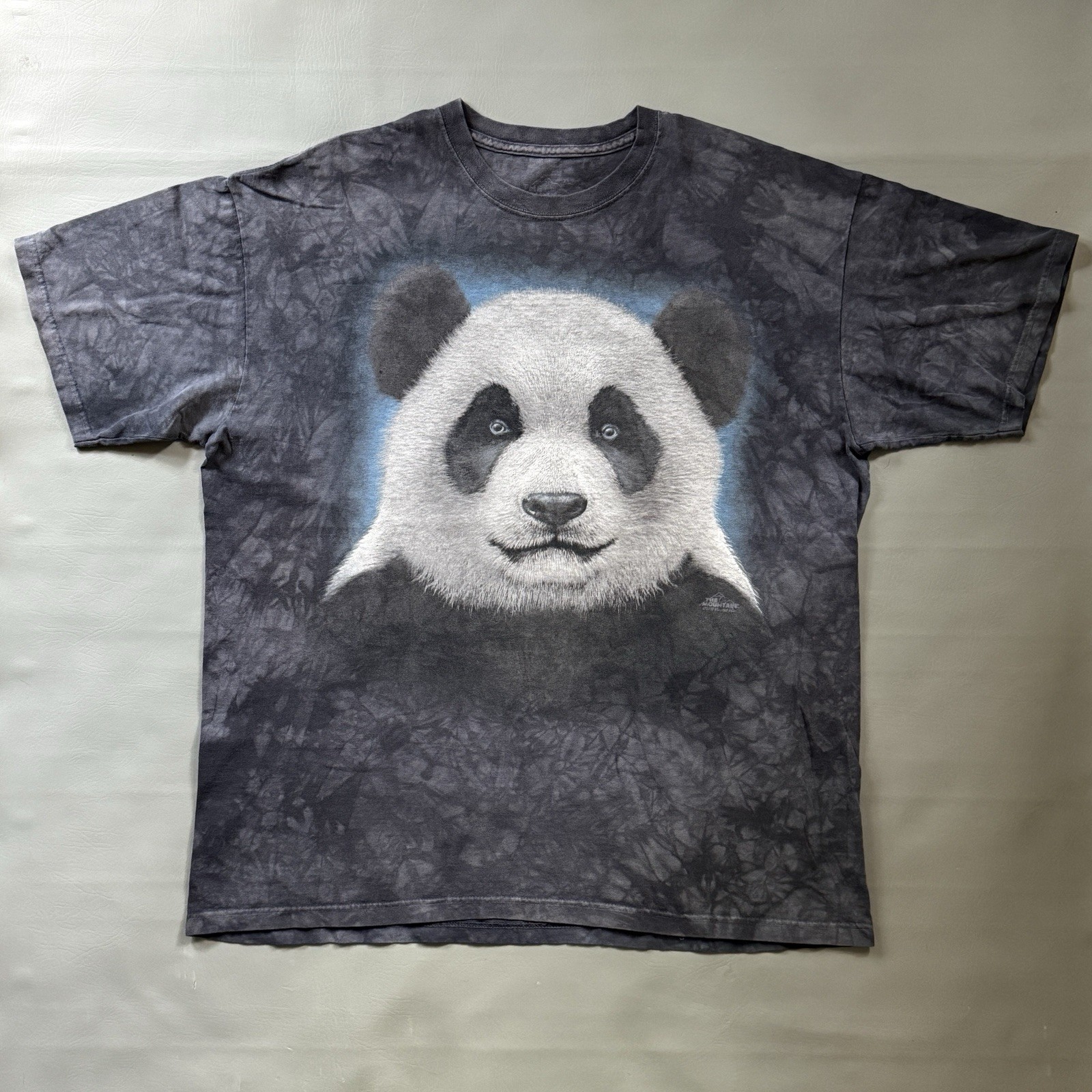 The Mountain Panda Portrait Retro T-Shirt Adult Size XL Dark Stone Wash
