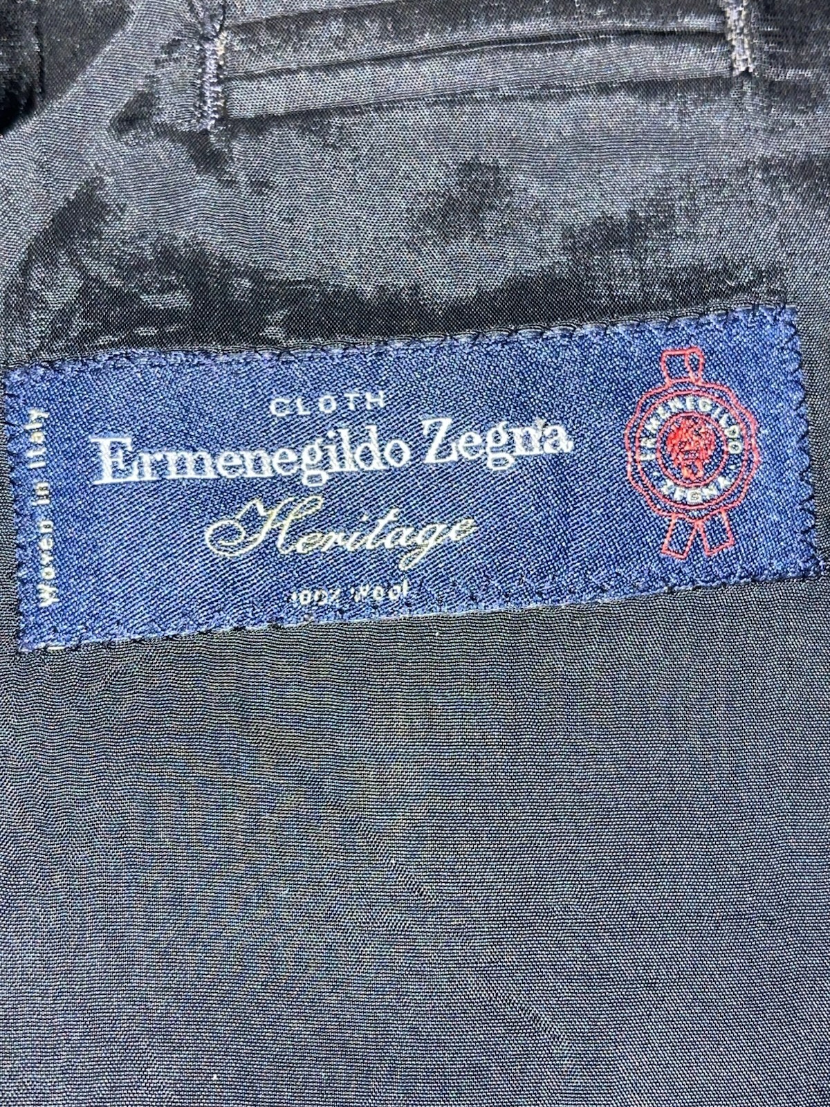 ERMENEGILDO ZEGNA X Sarar Mens Navy Pinstripe Wool Suit Blazer 44L Pants 36×32