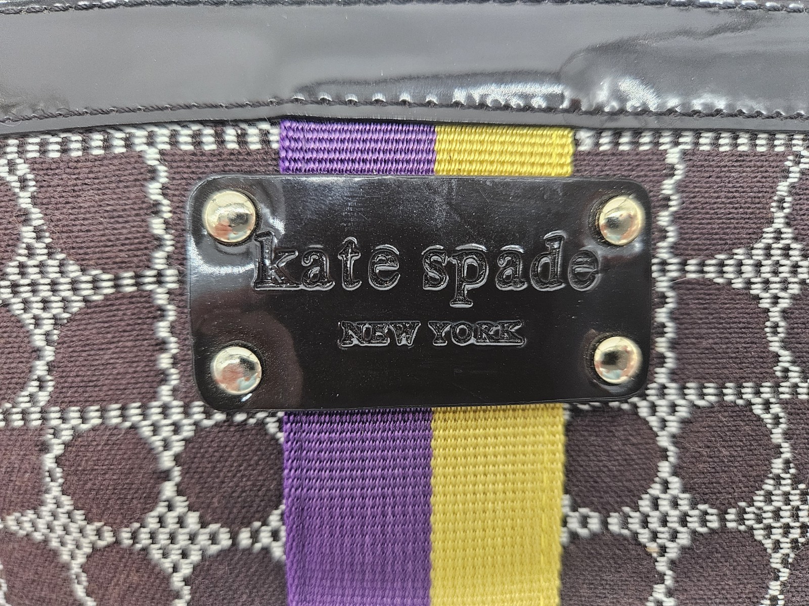 KATE SPADE CLASSIC WRISTLET BLACK/PURPLE/YELLOW