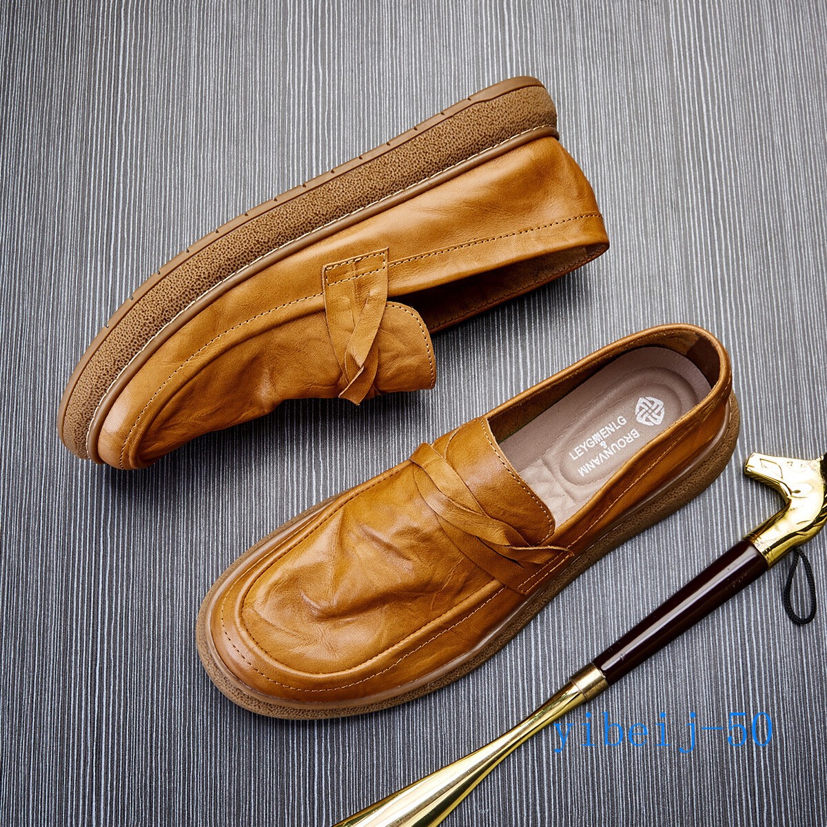 Mens 100% Soft Real Leather Dress Formal Pleated Shoes Slip On Loafers Platform