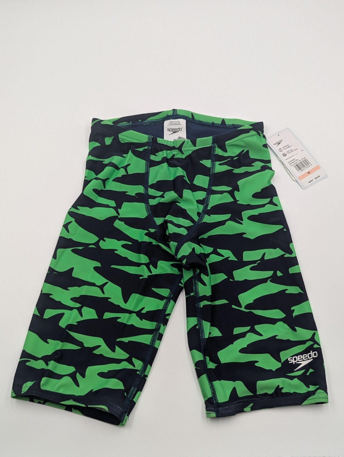Speedo Mens Size 28 Pro LT Jammer Swim Suit UPF50+ Very Sharky Green NWT