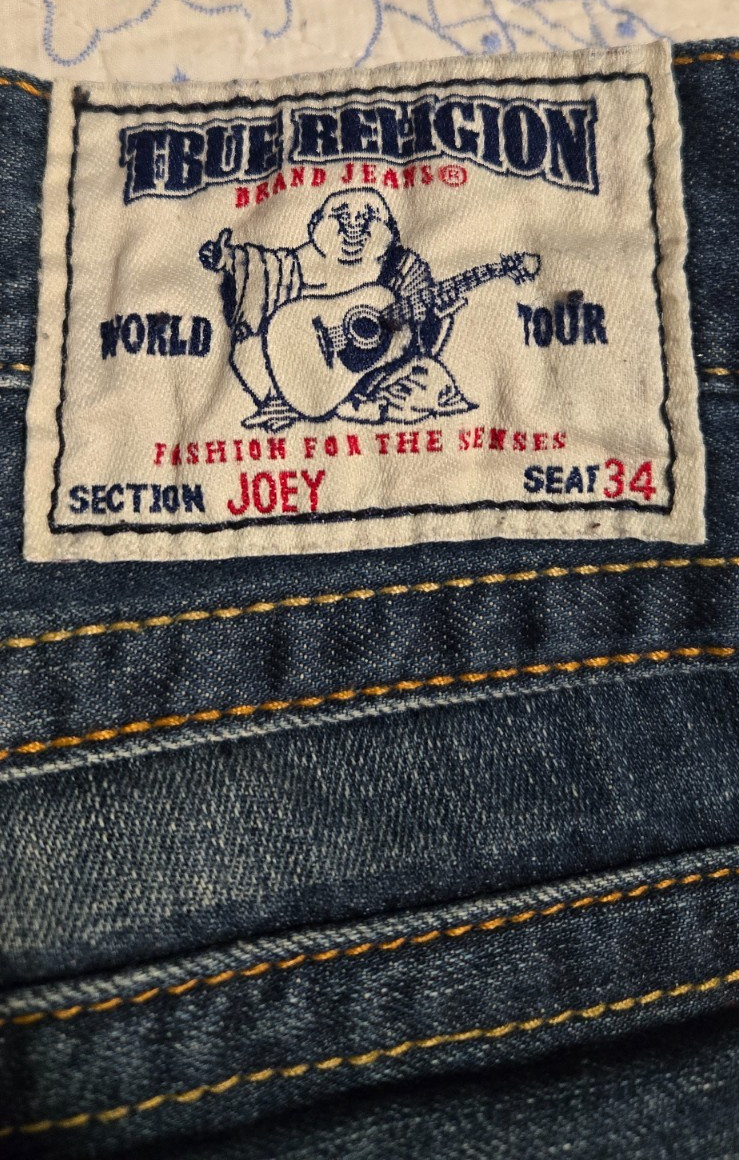True Religion Jeans Joey World Tour Seat 34 Mens Bootcut Size 36×34