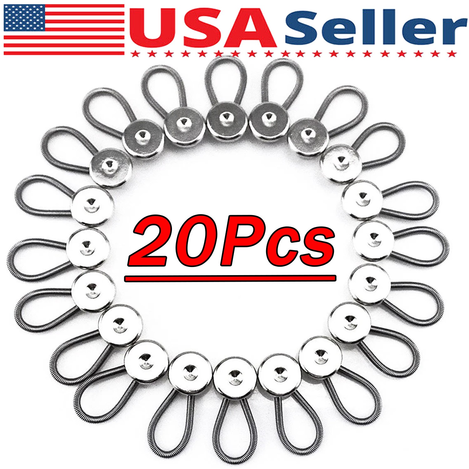 20x Metal Collar Neck Waist Extender Expander Buttons for Men Dress Shirt Pants