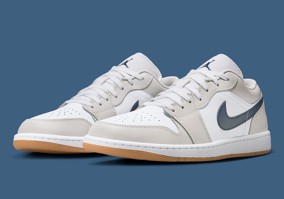 Nike Air Jordan 1 Low Midnight Navy Neutral Grey 553558-146 Men’s Size New