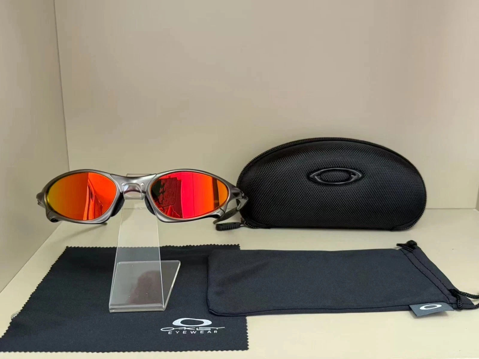 Oakley Penny & Juliet X-Metal Sunglasses Gray Frame Ruby Lens Vintage Rare