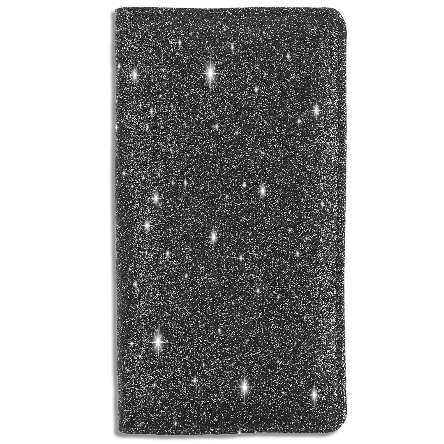 Sanlykate Glitter Checkbook Cover for Girl Women, RFID Blocking PU Leather Stand