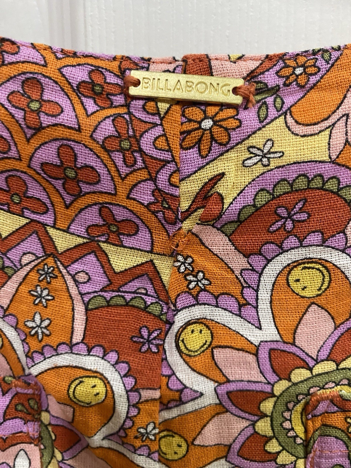 Billabong x Smiley Women’s Floral High Rise Flared Pockets Woven Pants