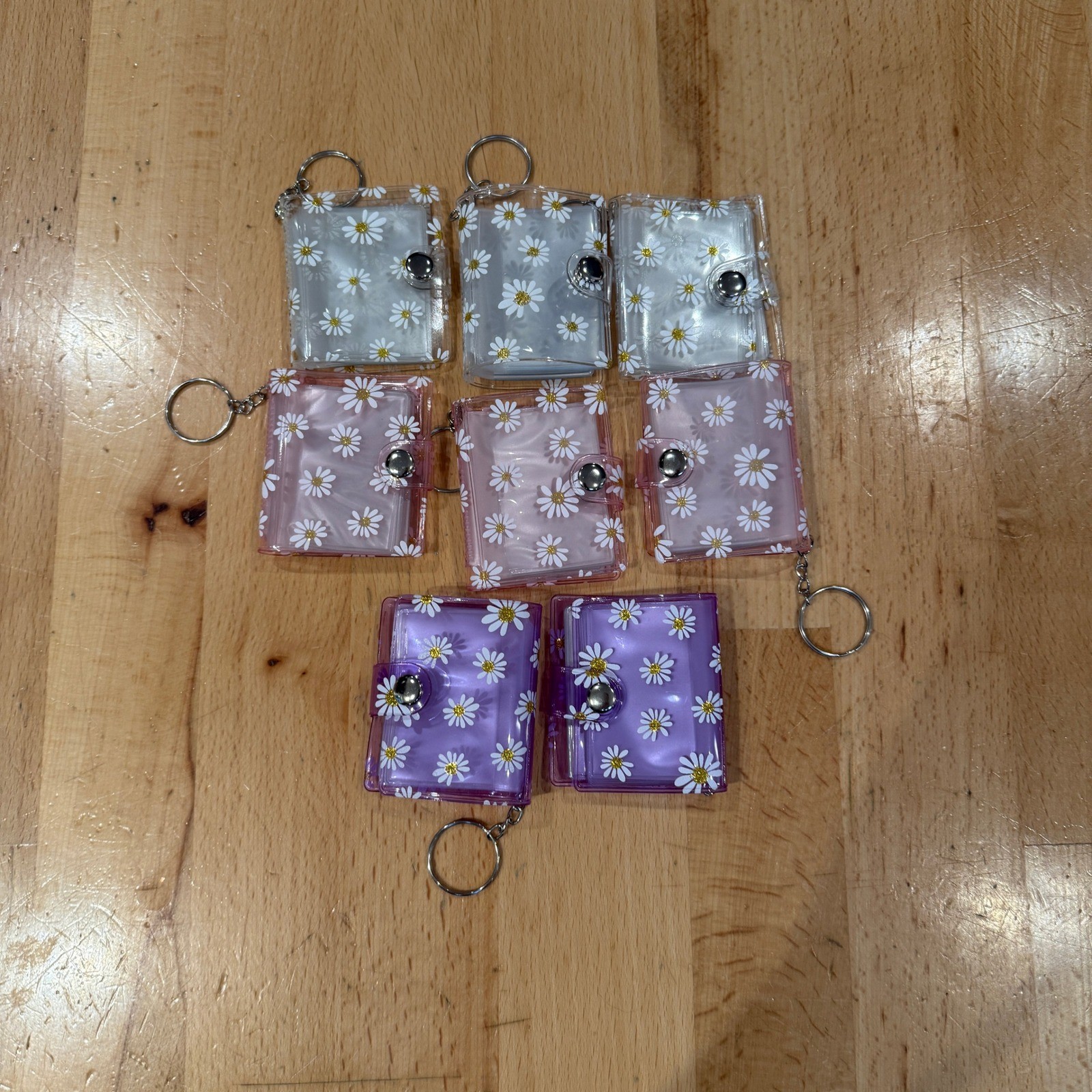 Daisy Flower Mini Photo Album Keychain Holder Wallet photo lot (8)