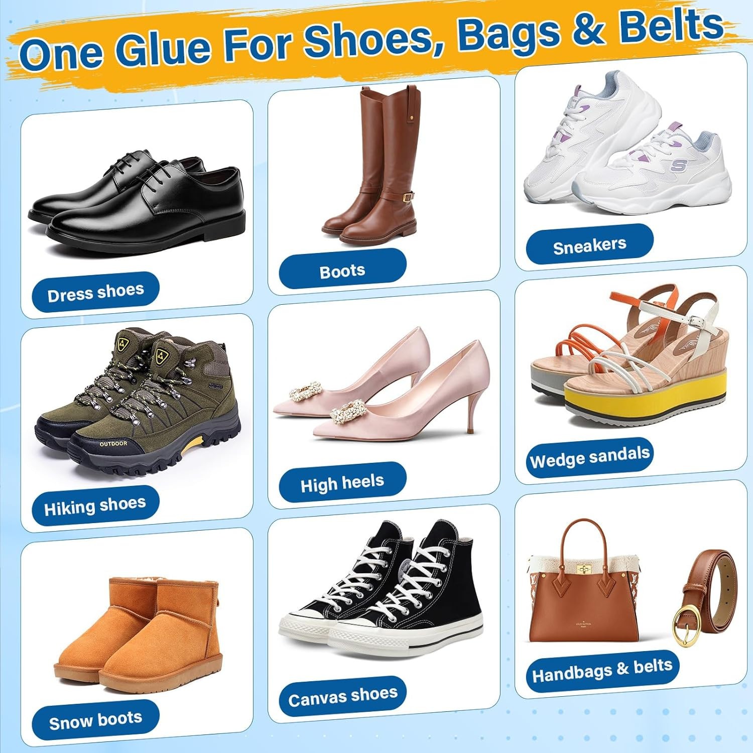 Shoe Glue 5x15ML Clear Adhesive Repair Soles Heels Free Shipping