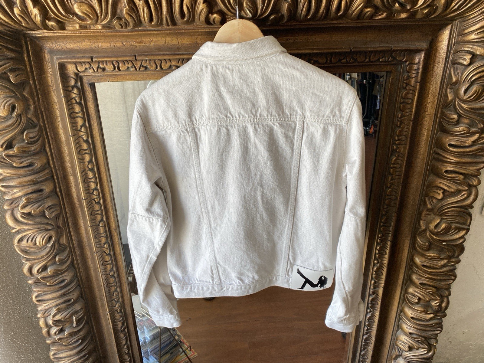 CALVIN KLEIN 205W39NYC by RAF SIMONS white DENIM BLOUSON TRUCKER JACKET 40