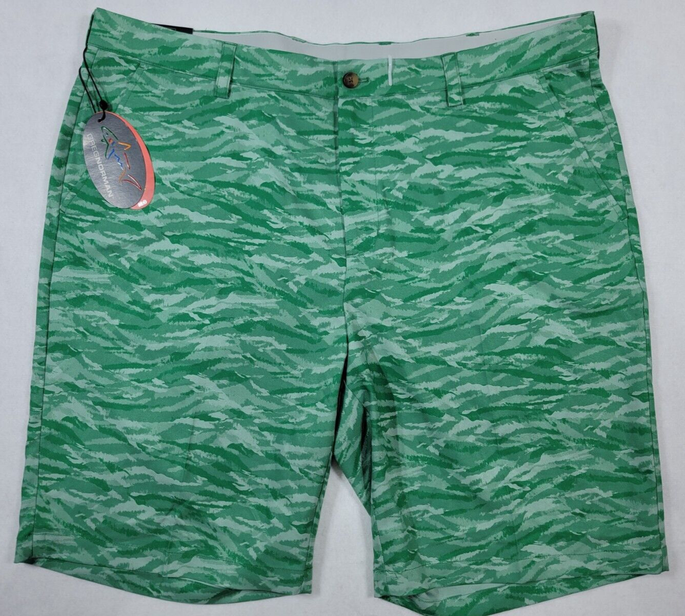 Greg Norman Golf Shorts ML75 Microlux Stretch Evergreen Camouflage NWT