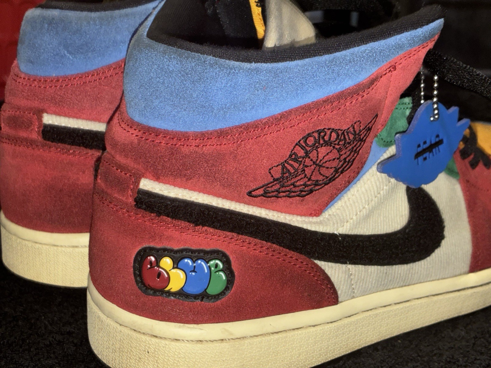 Jordan Air Jordan 1 Mid Men’s Multicolor Colorblock Mid-Top Lace-Up Sneakers