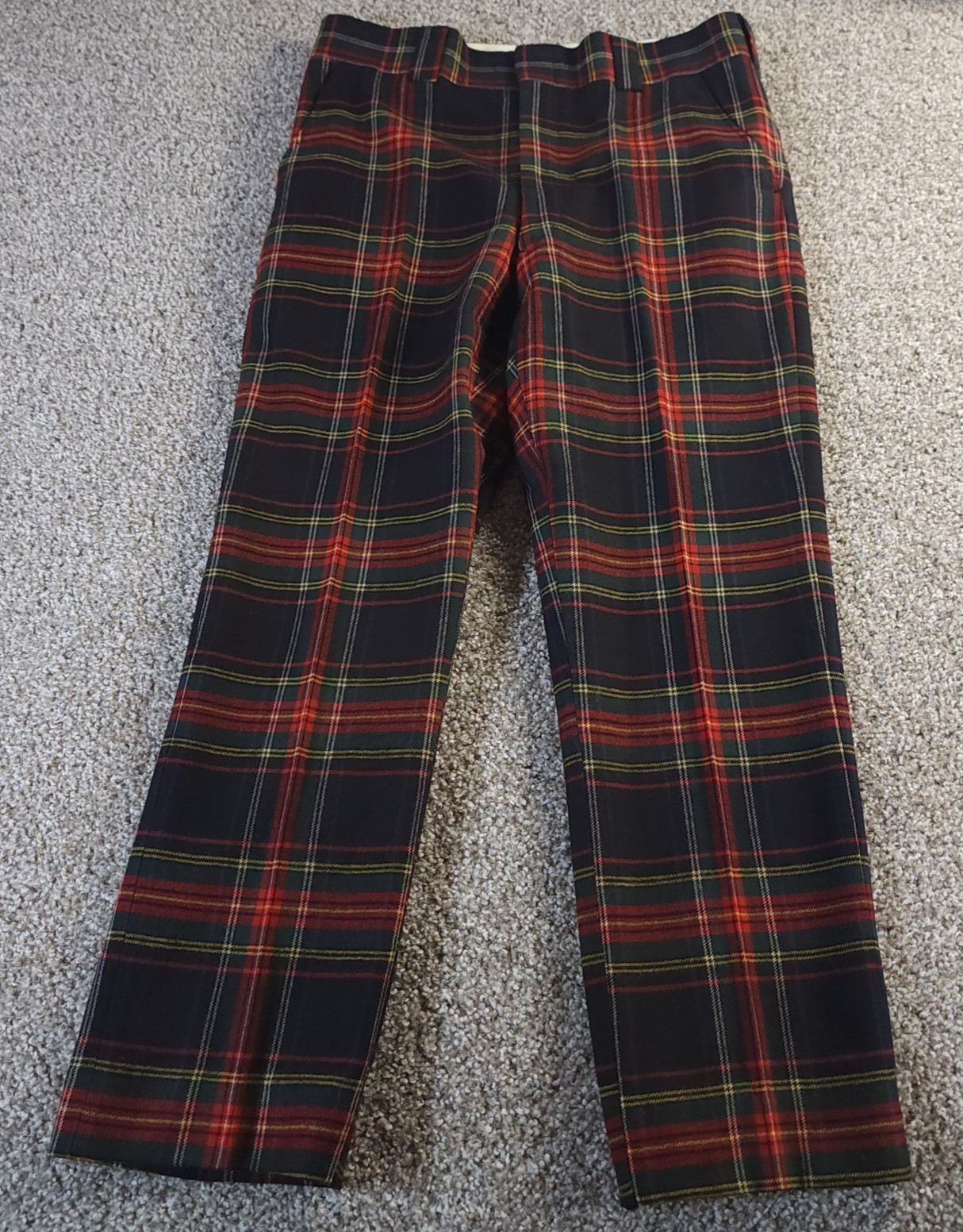 LL Bean Vintage 50s Wool Pants Mens 34×28 Tartan Plaid Golf Weekender Preppy