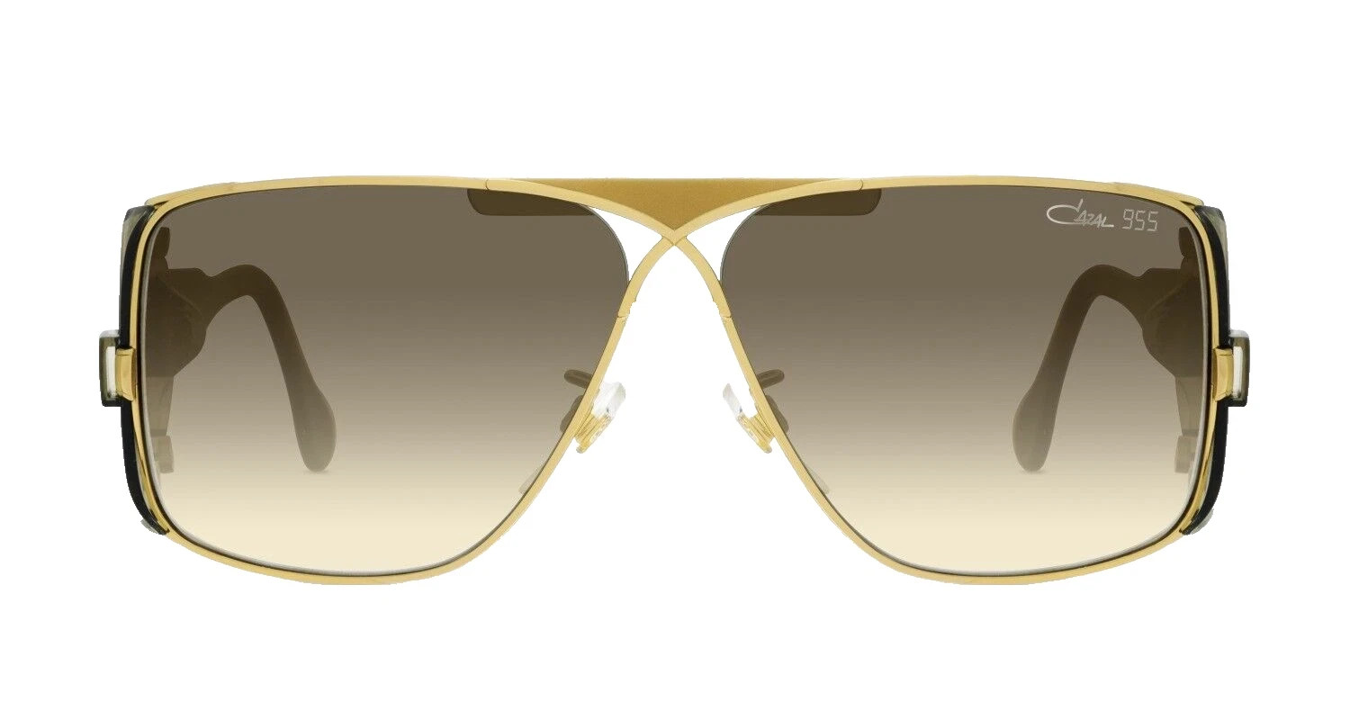 CAZAL MOD 955 COL 097 ICONIC VINTAGE GOLD HAVANA SHIELD SUNGLASS MADE IN GERMANY