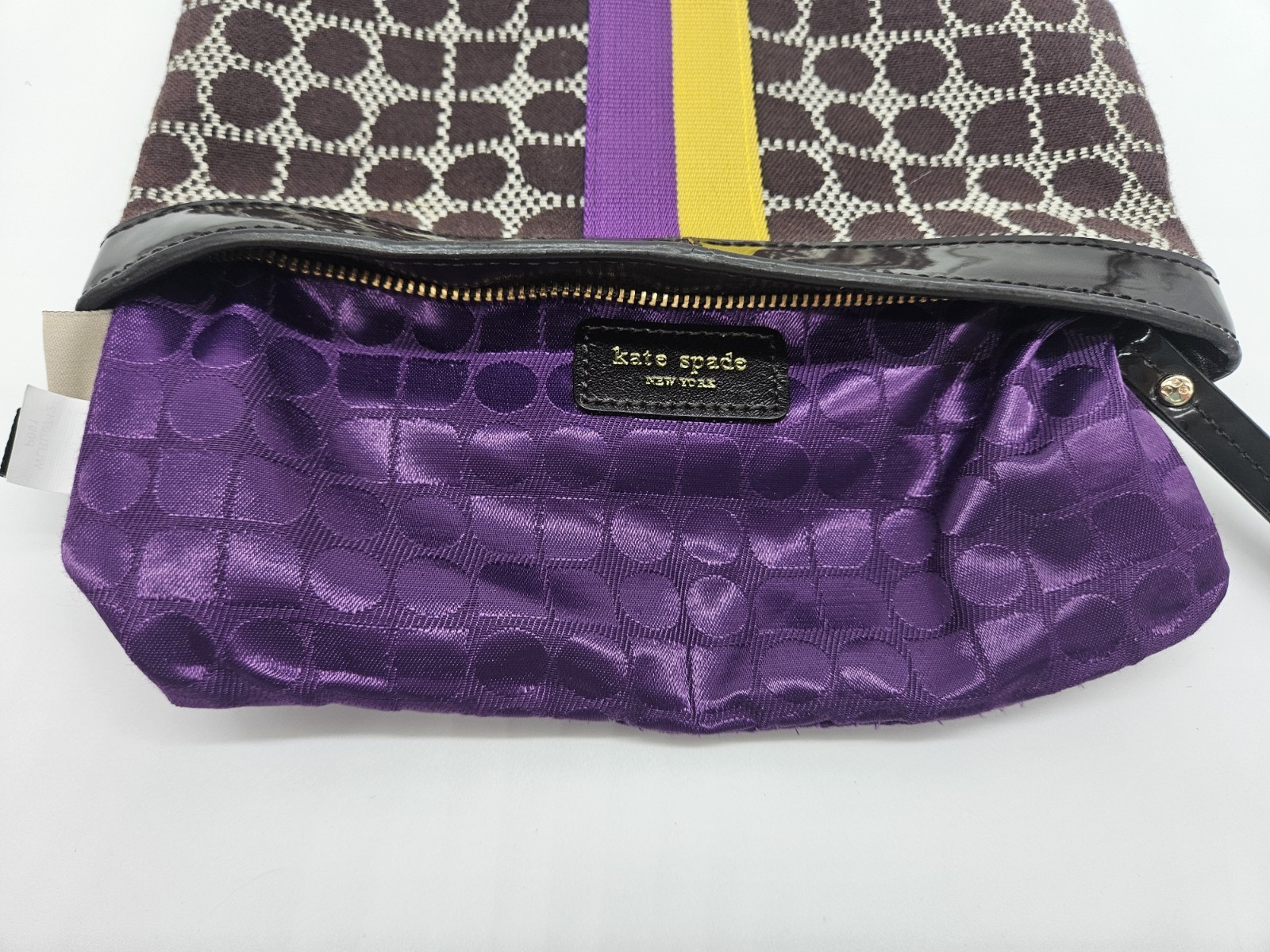KATE SPADE CLASSIC WRISTLET BLACK/PURPLE/YELLOW