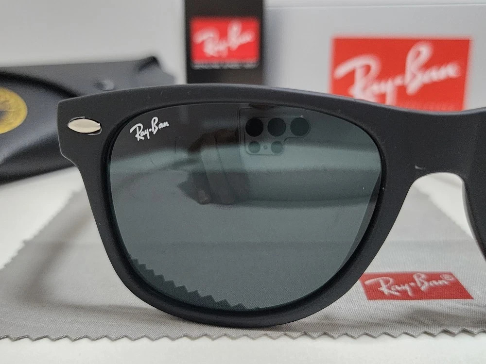 2026 New Ray-Ban RB2140 Wayfarer Sunglasses Black Frame Glass Gray Lens 50-22 mm