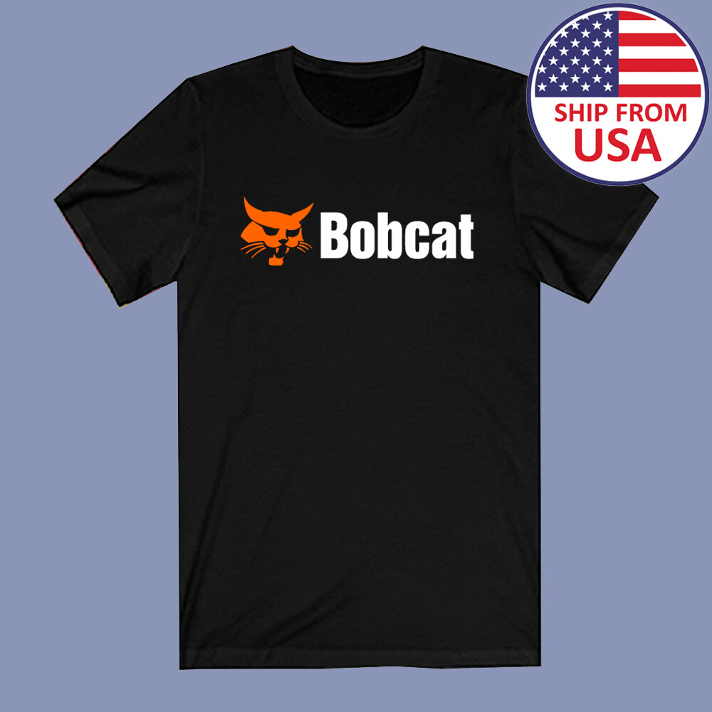 Bobcat Tractor Bob Cat Logo Men’s Black T-Shirt Size S to XL