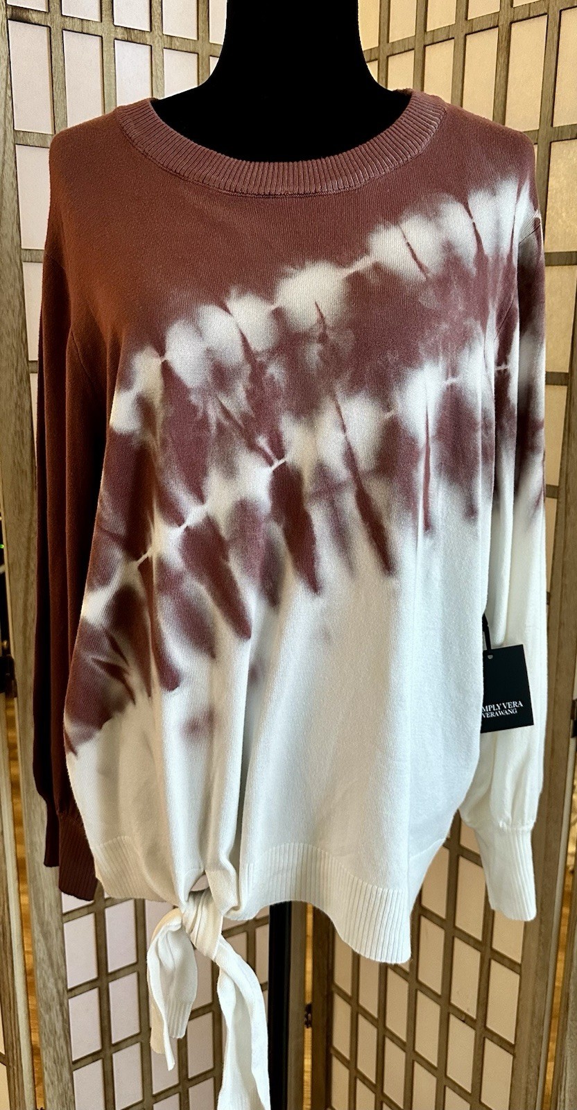 Simply Vera Wang Women’s Sweater Size XL Tie-Dye Pullover Soft NWT