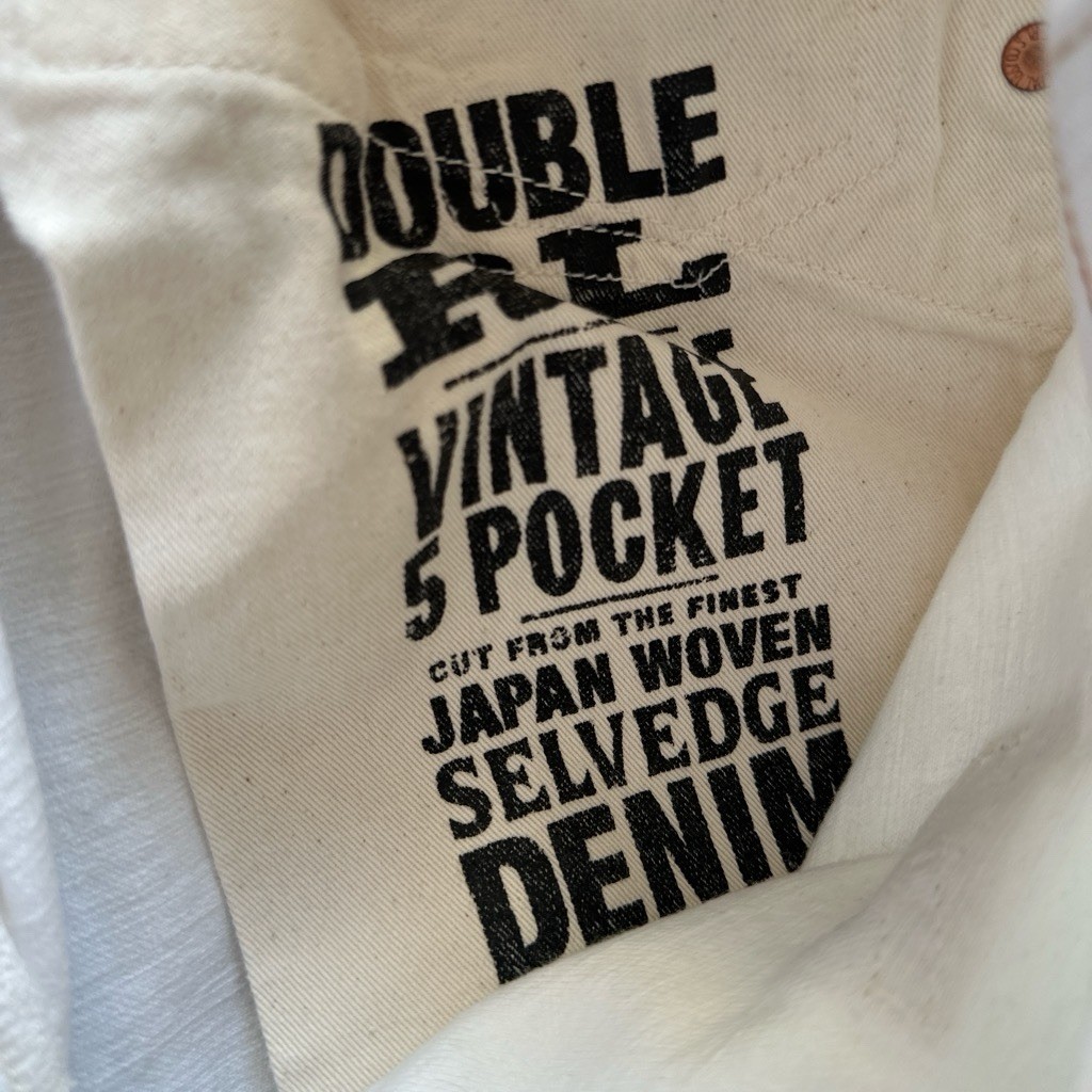 Double RL Men’s LTD NYC White vintage 5 pocket Japanese selvedge denim