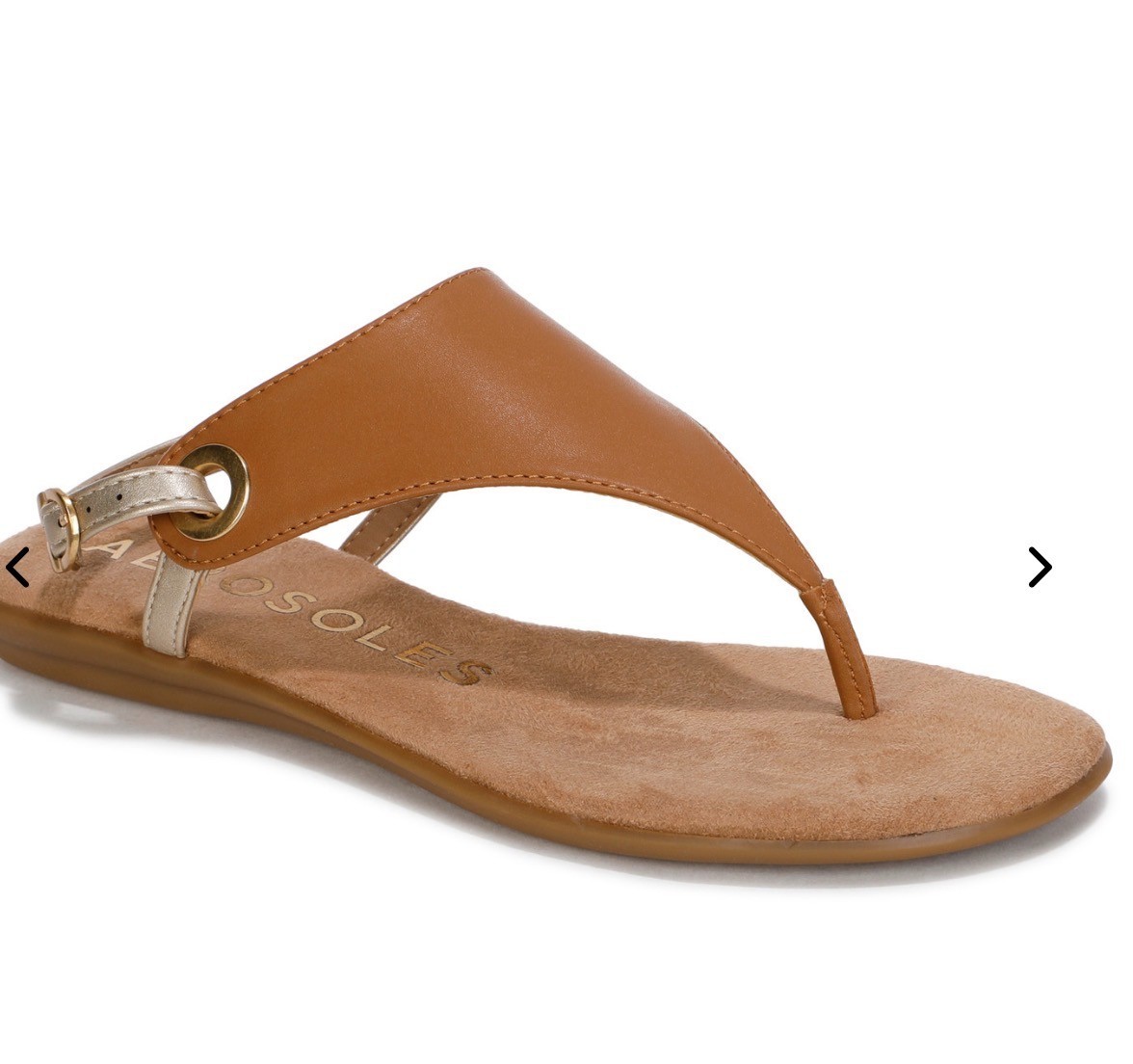 AEROSOLES WOMENS “CONCLUSION” FLAT THONG SANDALS | TAN | SIZE 9 | NIB