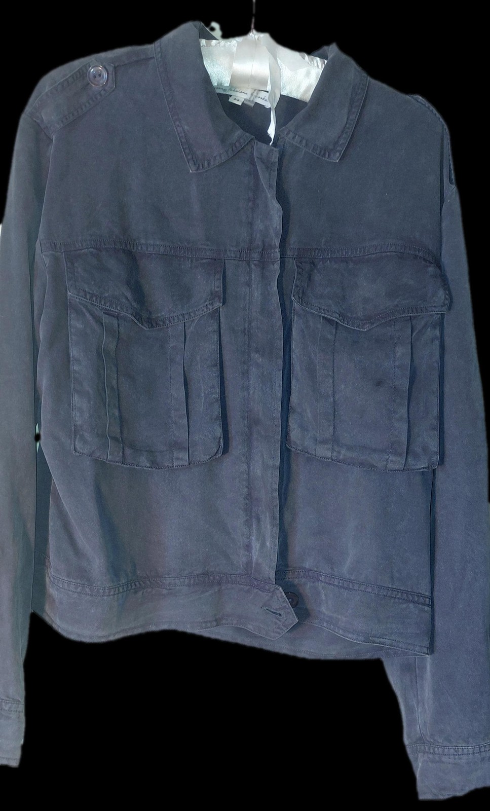Young Broke Navy Utility Jacket, Lightweight, Button-Front, Preppy Style