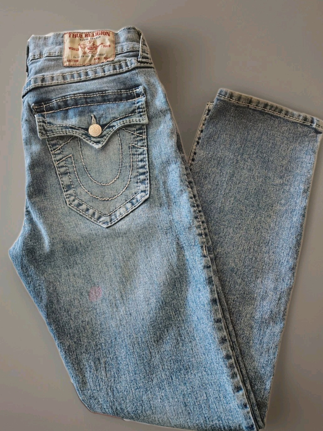True Religion World Tour Jeans Men’s 32 Geno Relaxed Slim Fit Denim Flap Pocket