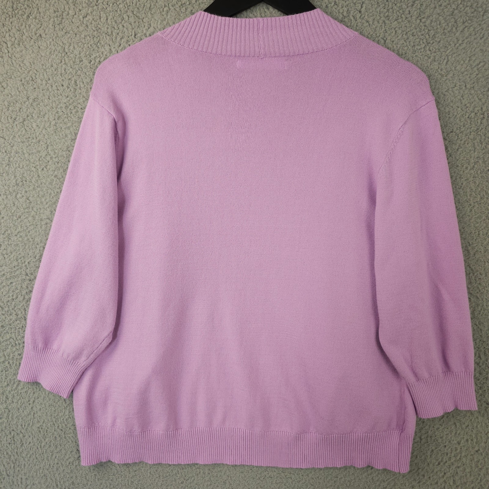Lulu B Sweater Womens XL Purple Open Front Cardigan Lightweight Shrug 3/4 Sleeve